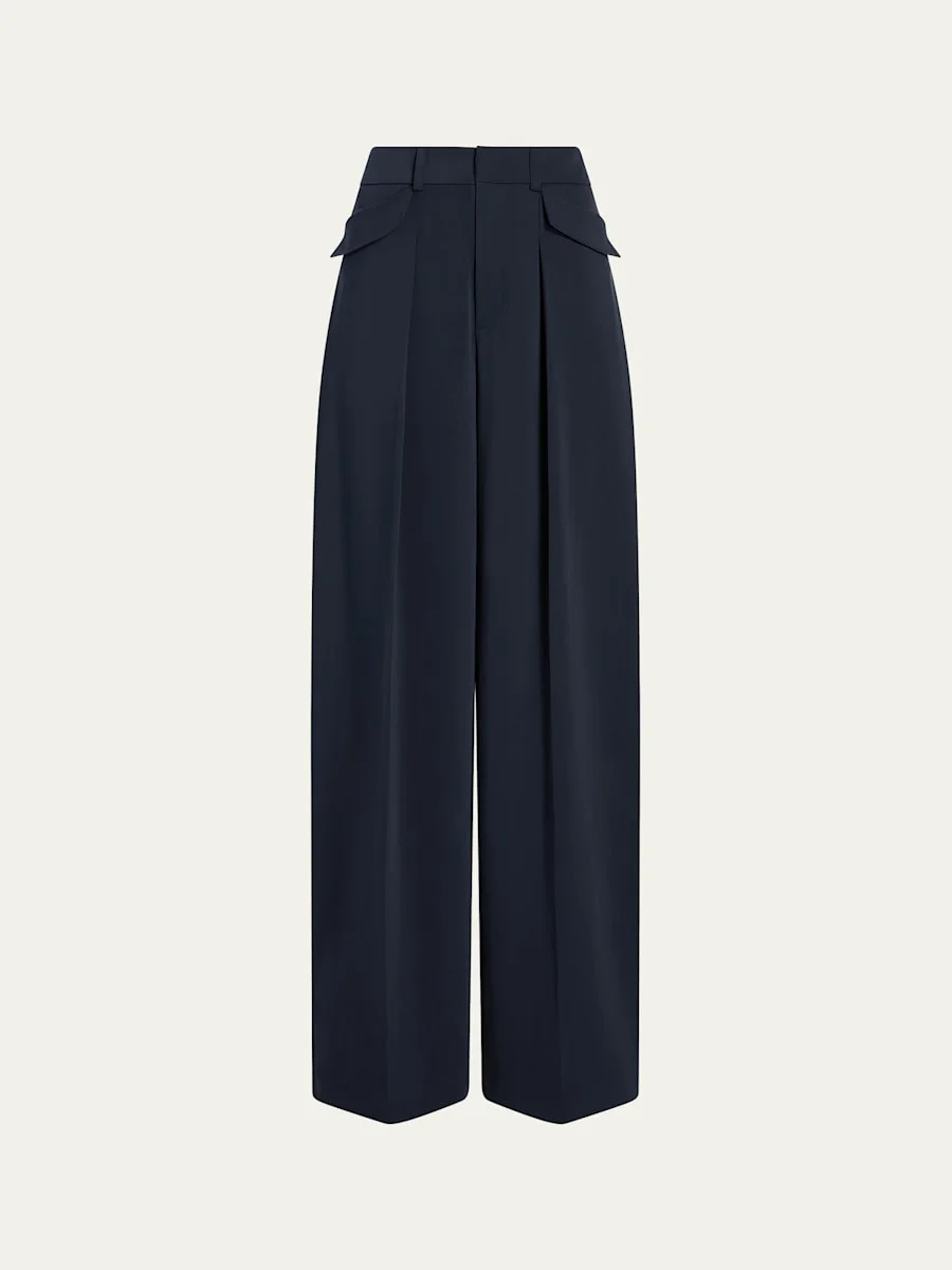 Leora Pleated Wide-Leg Trousers - 1