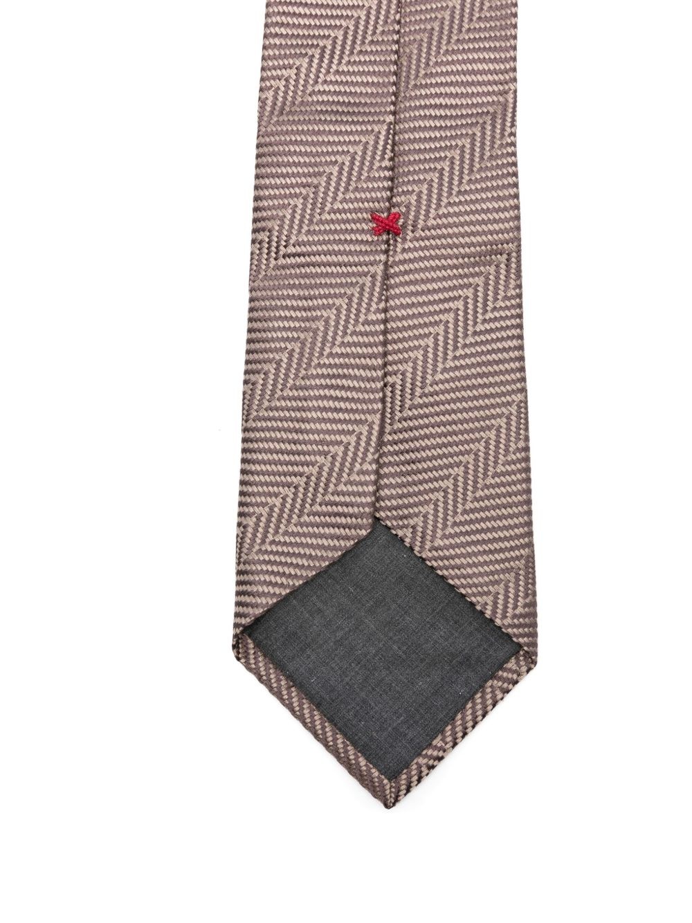 herringbone silk tie - 2