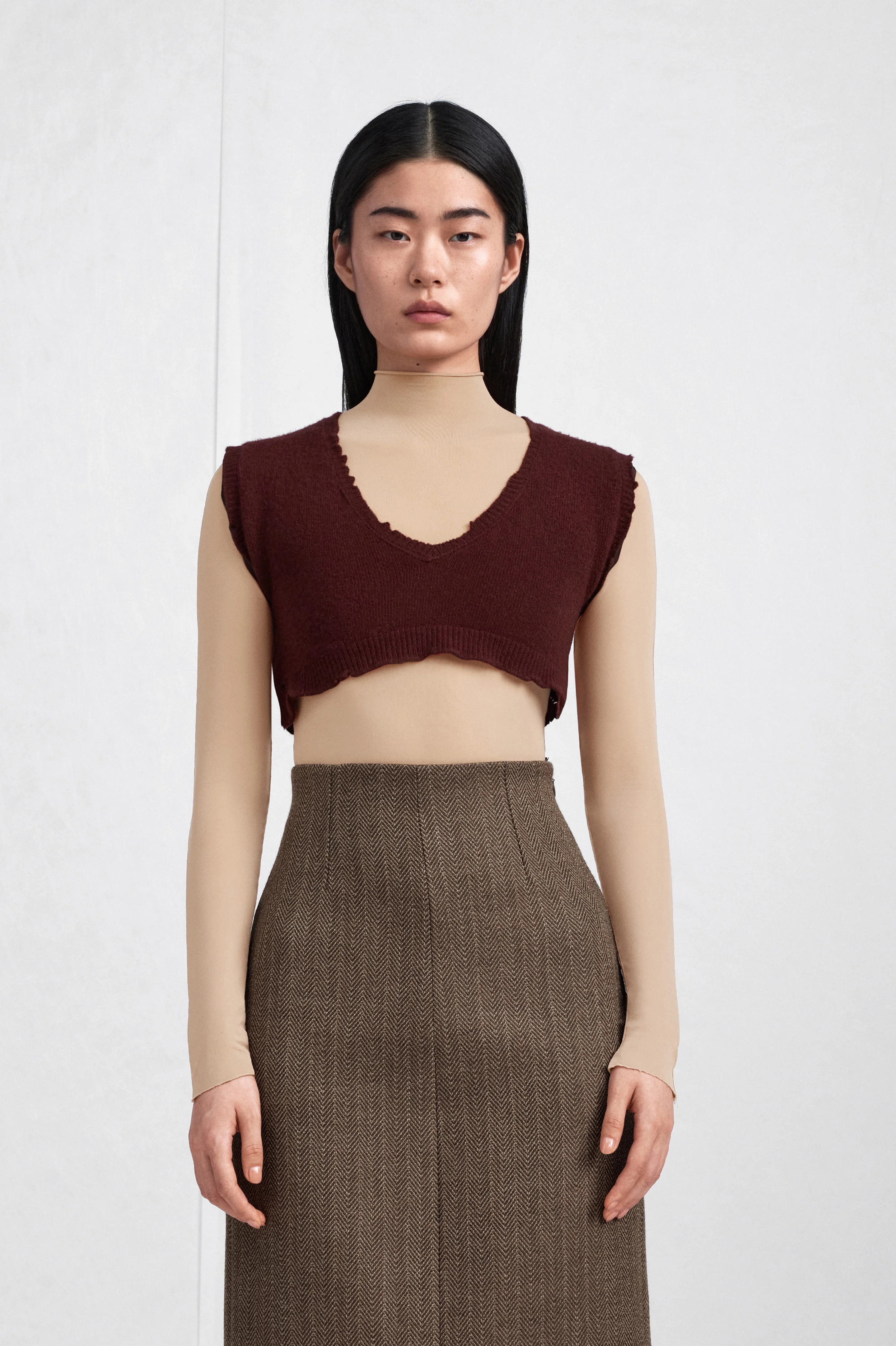 Lived-In Raw-Edge Knit Vest - 1