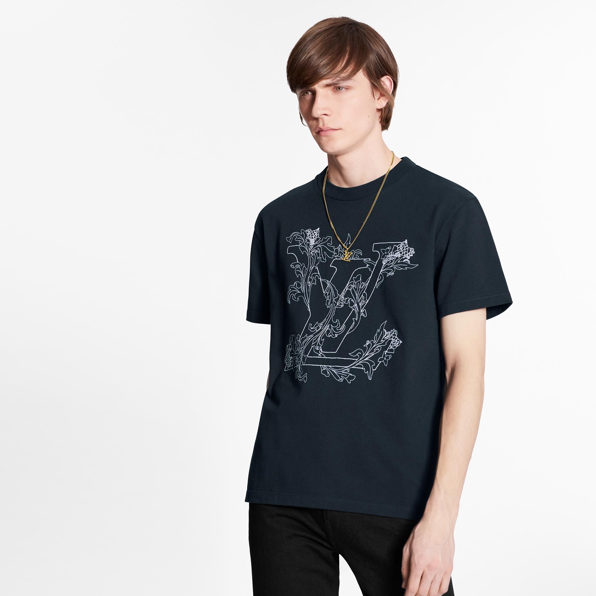 Embroidered LV Flower T-Shirt - 4