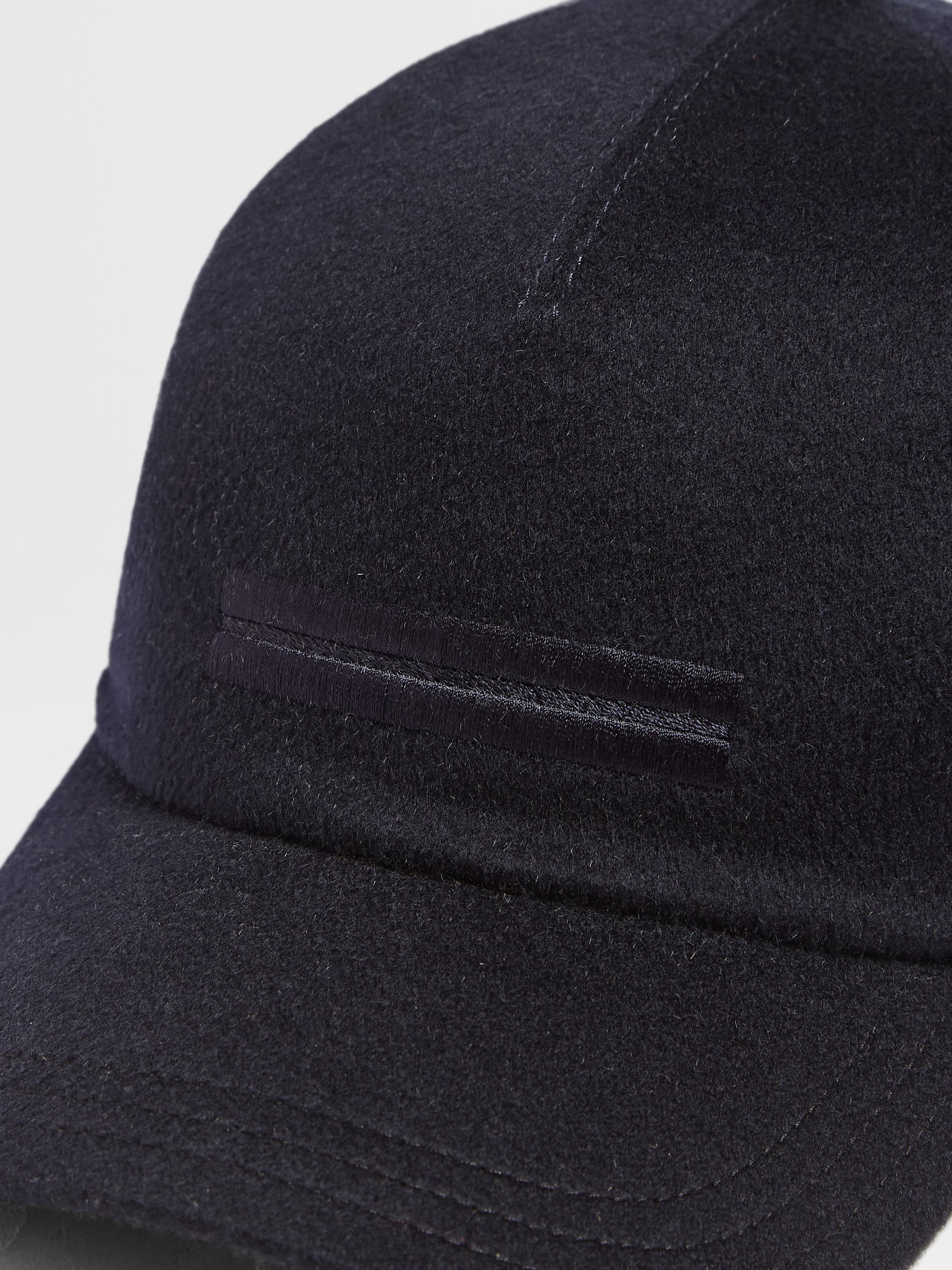 DARK BLUE OASI CASHMERE BASEBALL CAP - 2