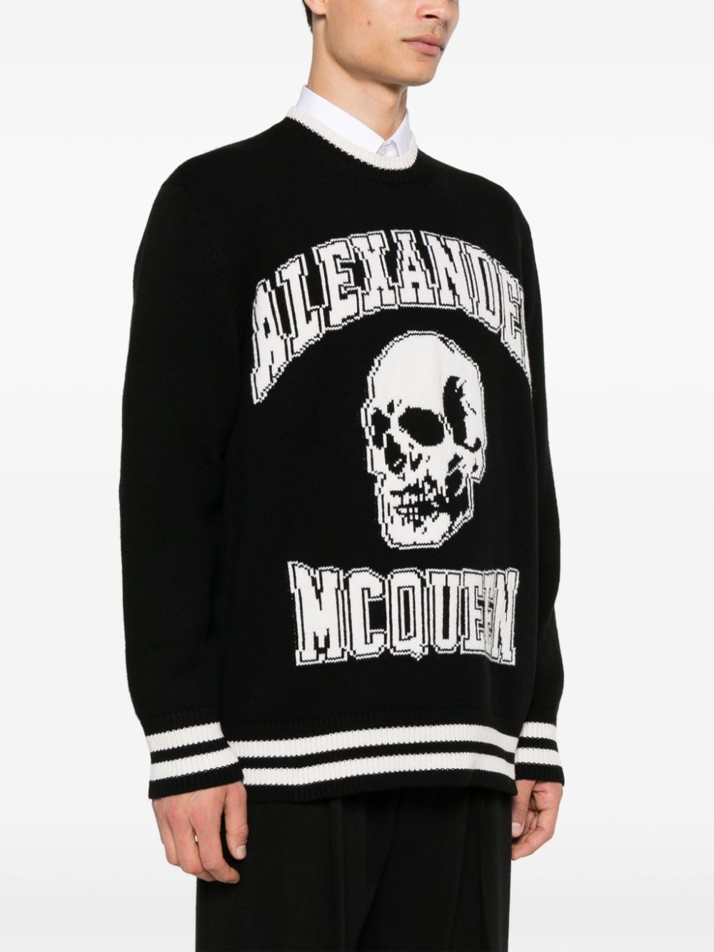 logo-print wool jumper - 3