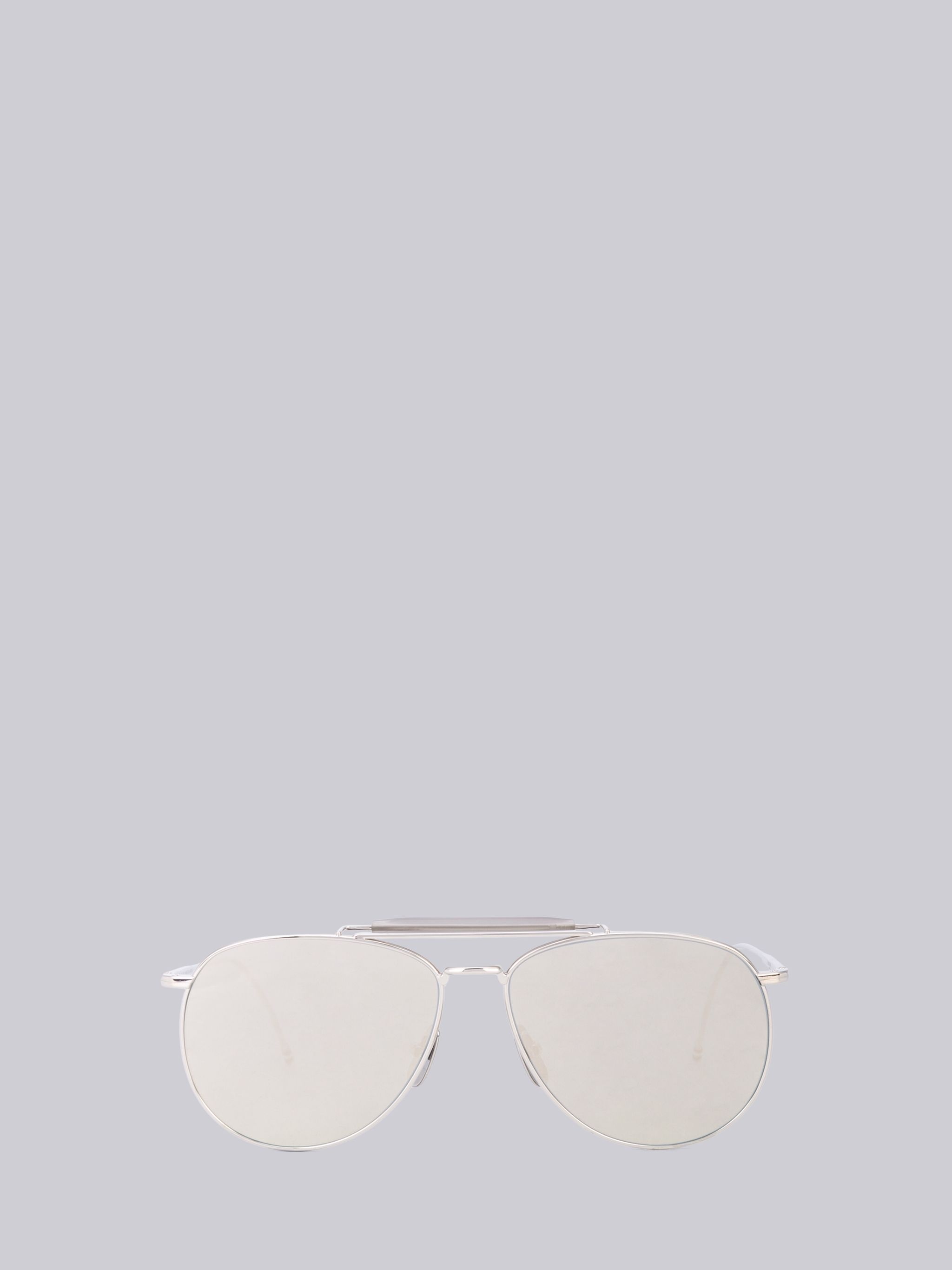 TB015- Silver Aviator Sunglasses - 1