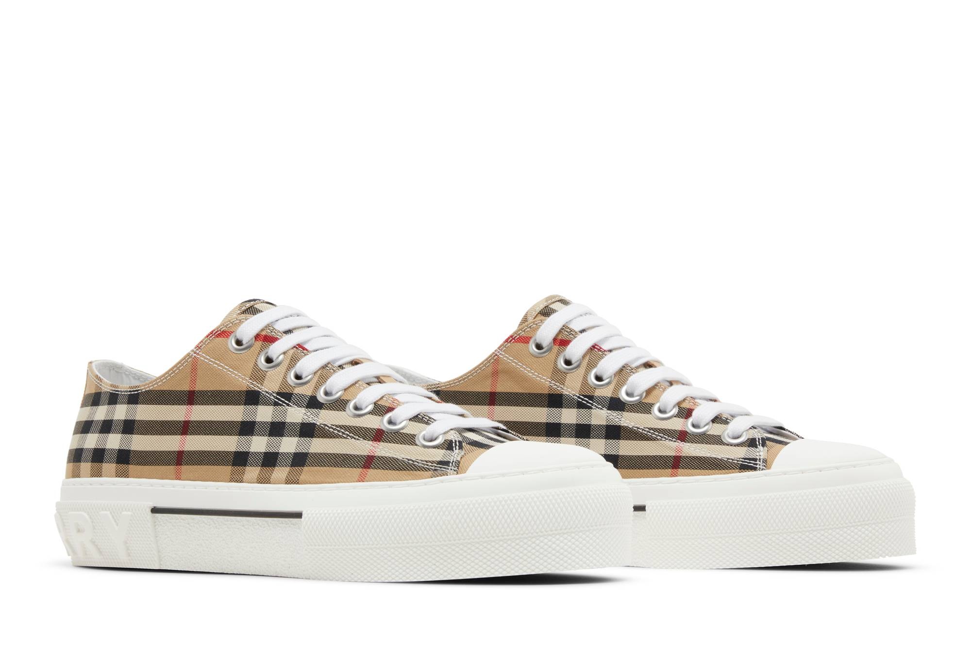 Burberry Check Cotton Sneakers 'Archive Beige' - 8