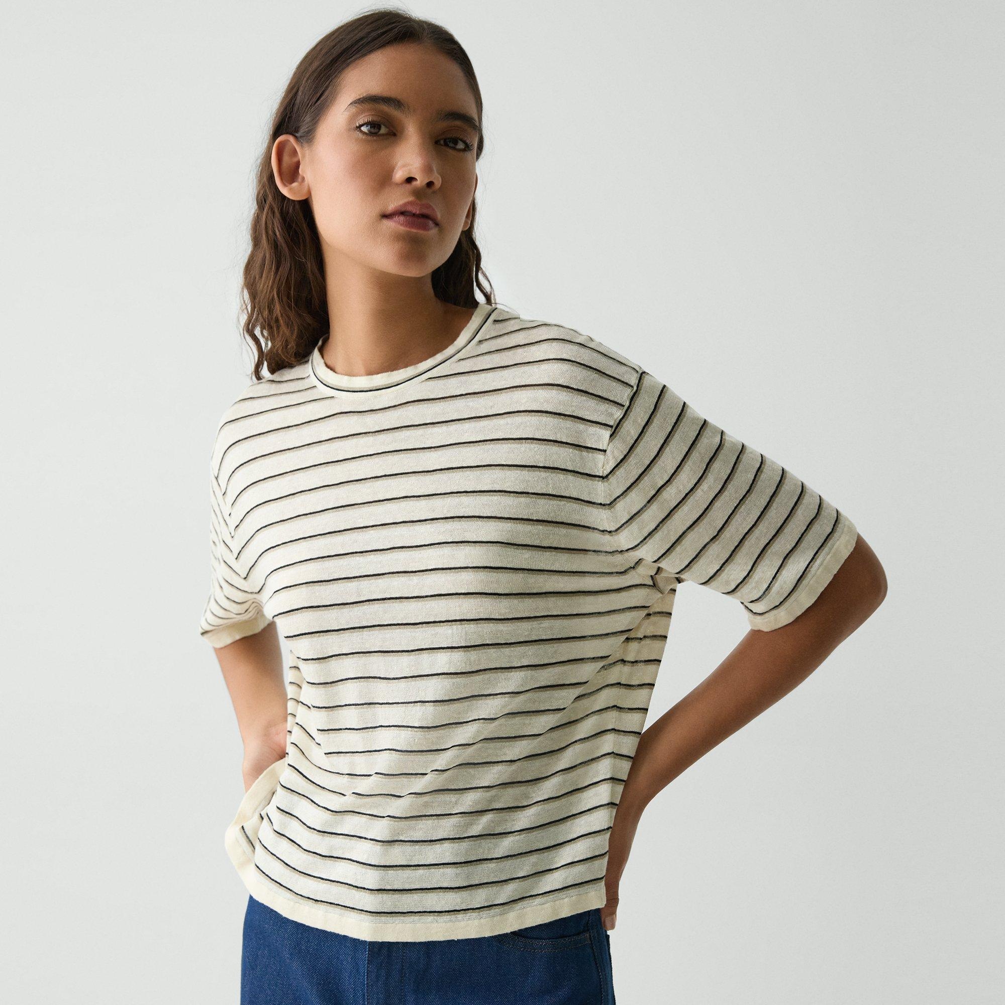Boyfriend Tee in Linen-Blend - 5