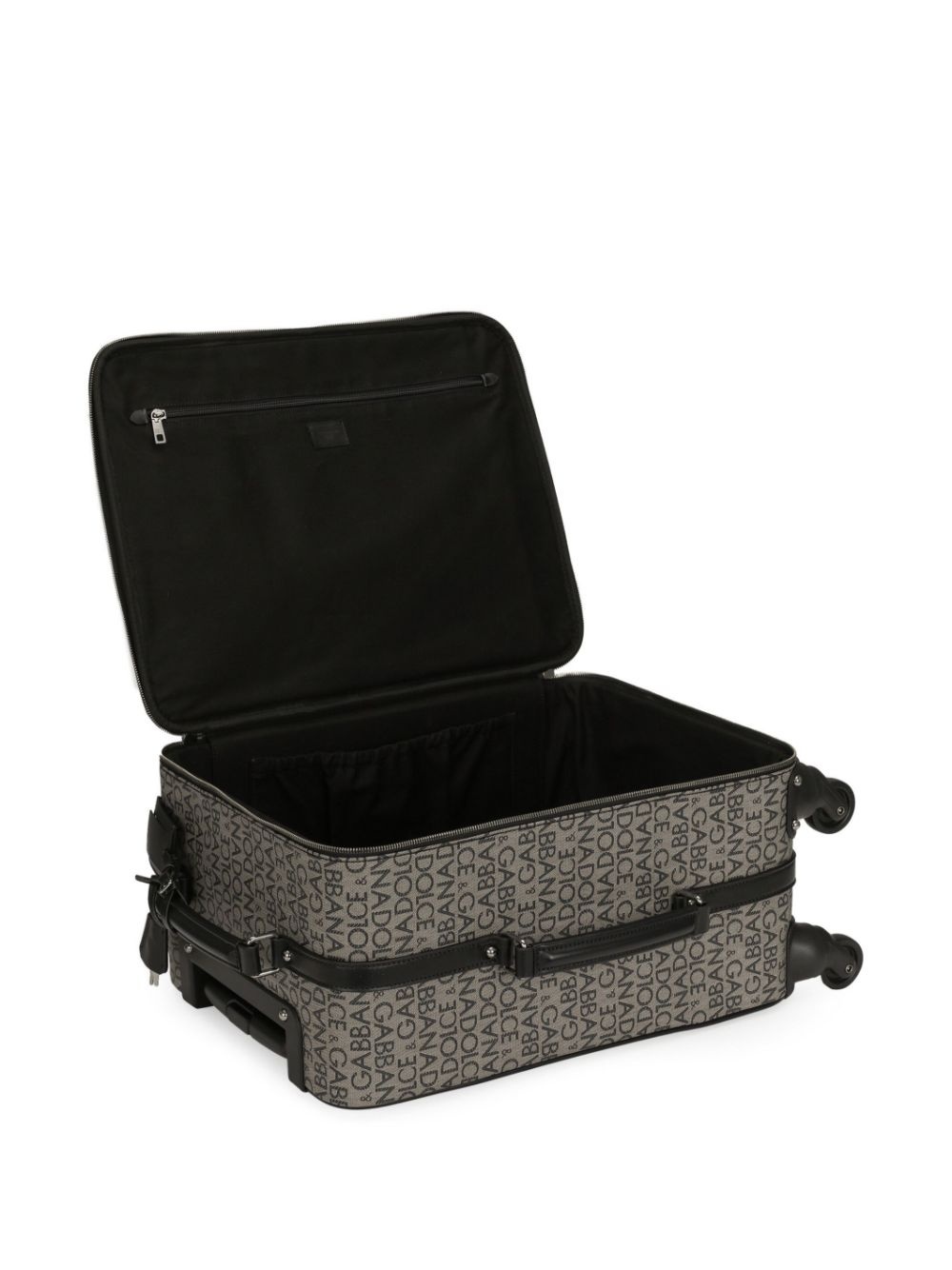 logo jacquard zipped luggage - 5