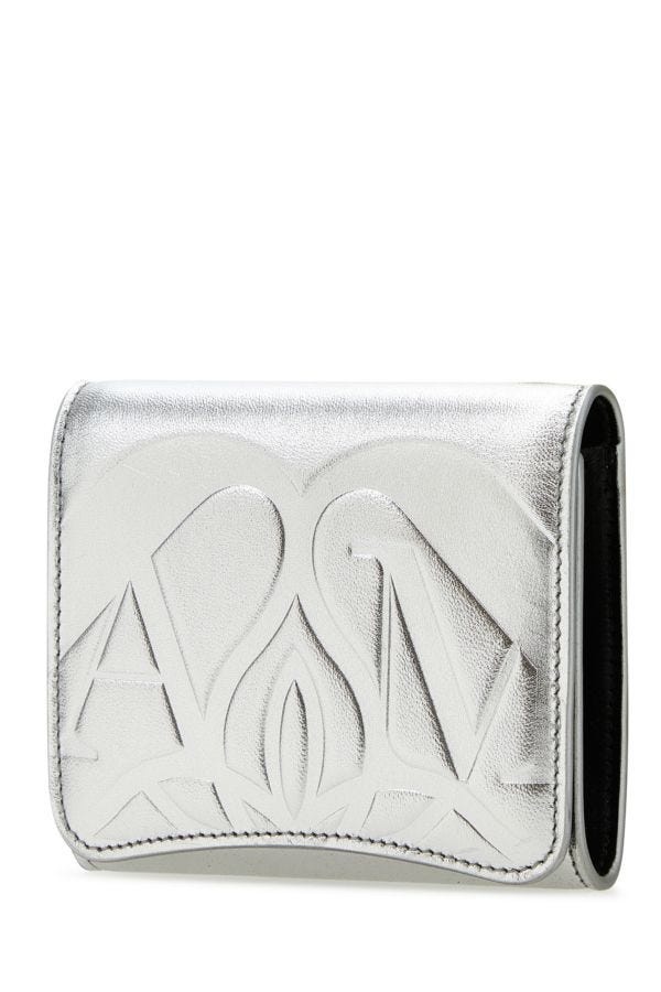 Alexander Mcqueen Woman Silver Leather Wallet - 2