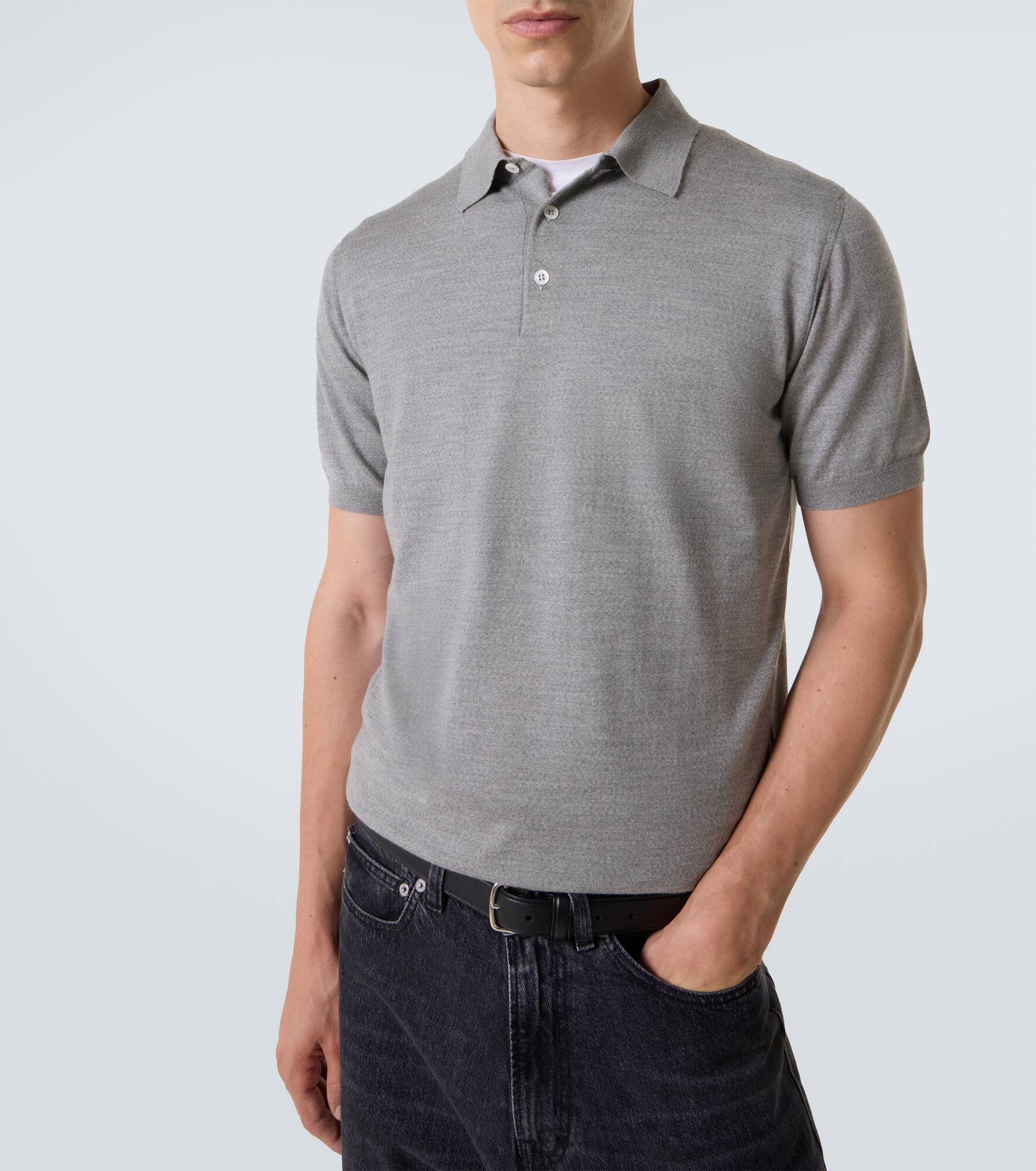 Virgin wool polo shirt - 5
