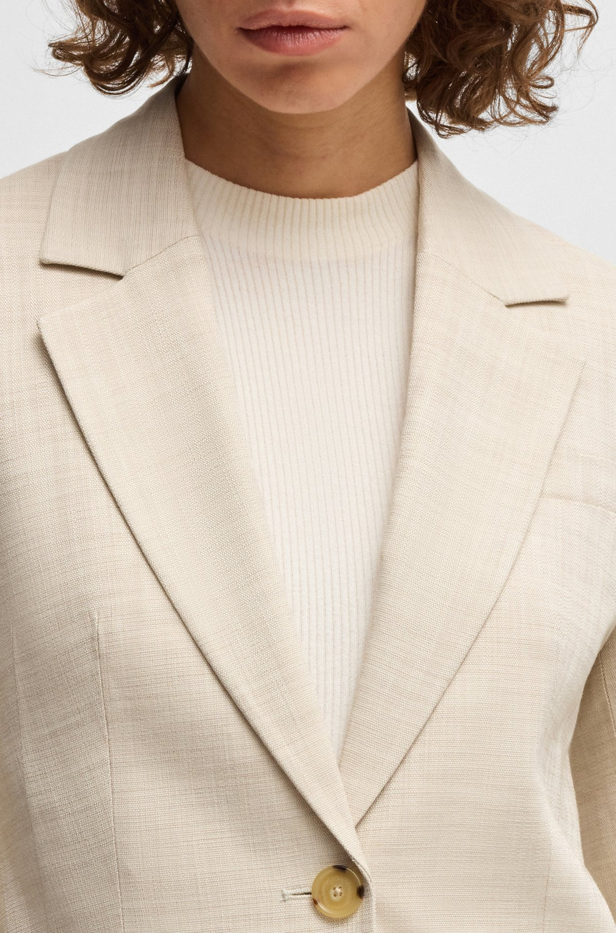 TAILORED JACKET IN MELANGE STRETCH FABRIC - 5