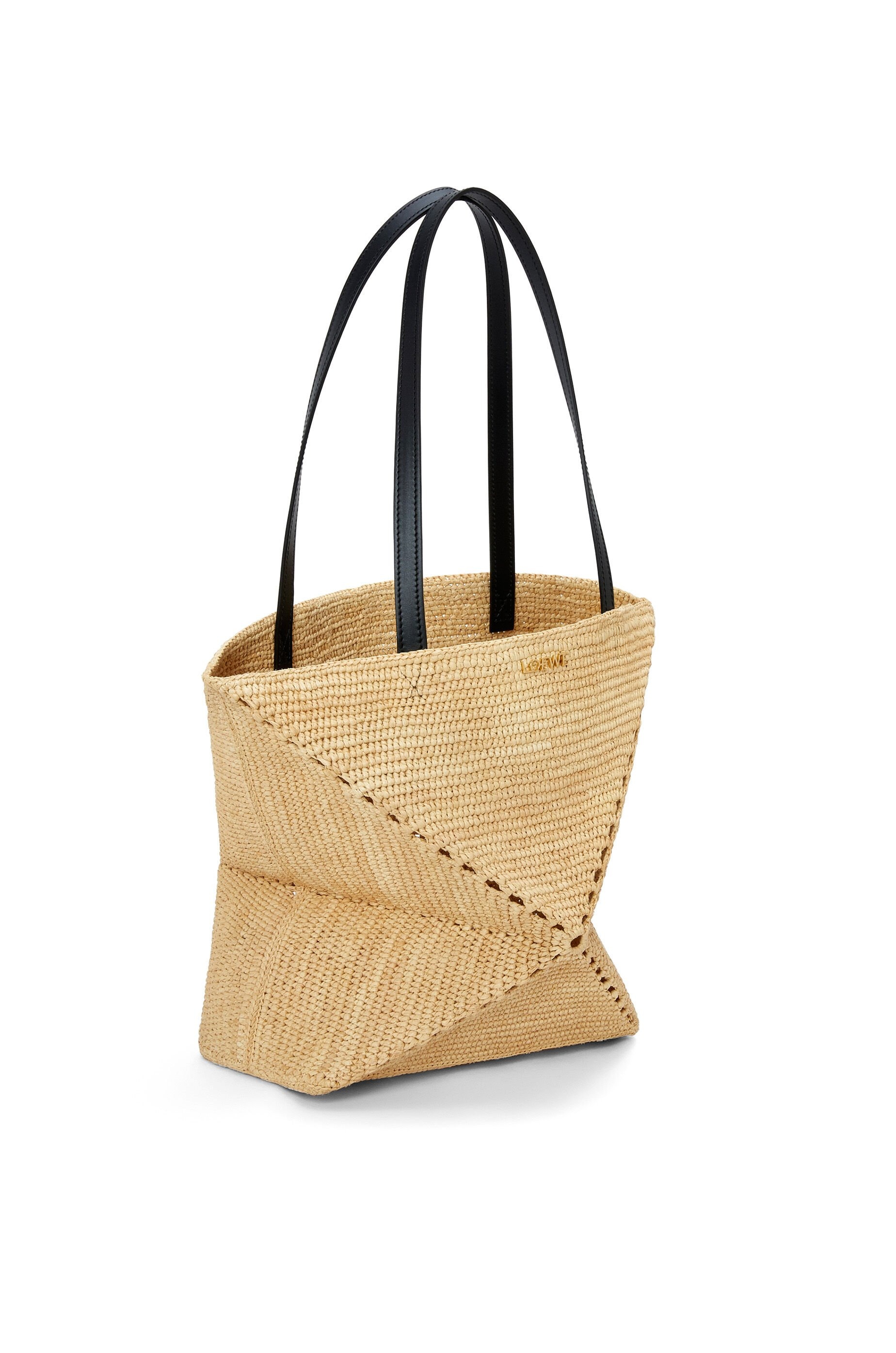 Puzzle Fold Tote in raffia - 4