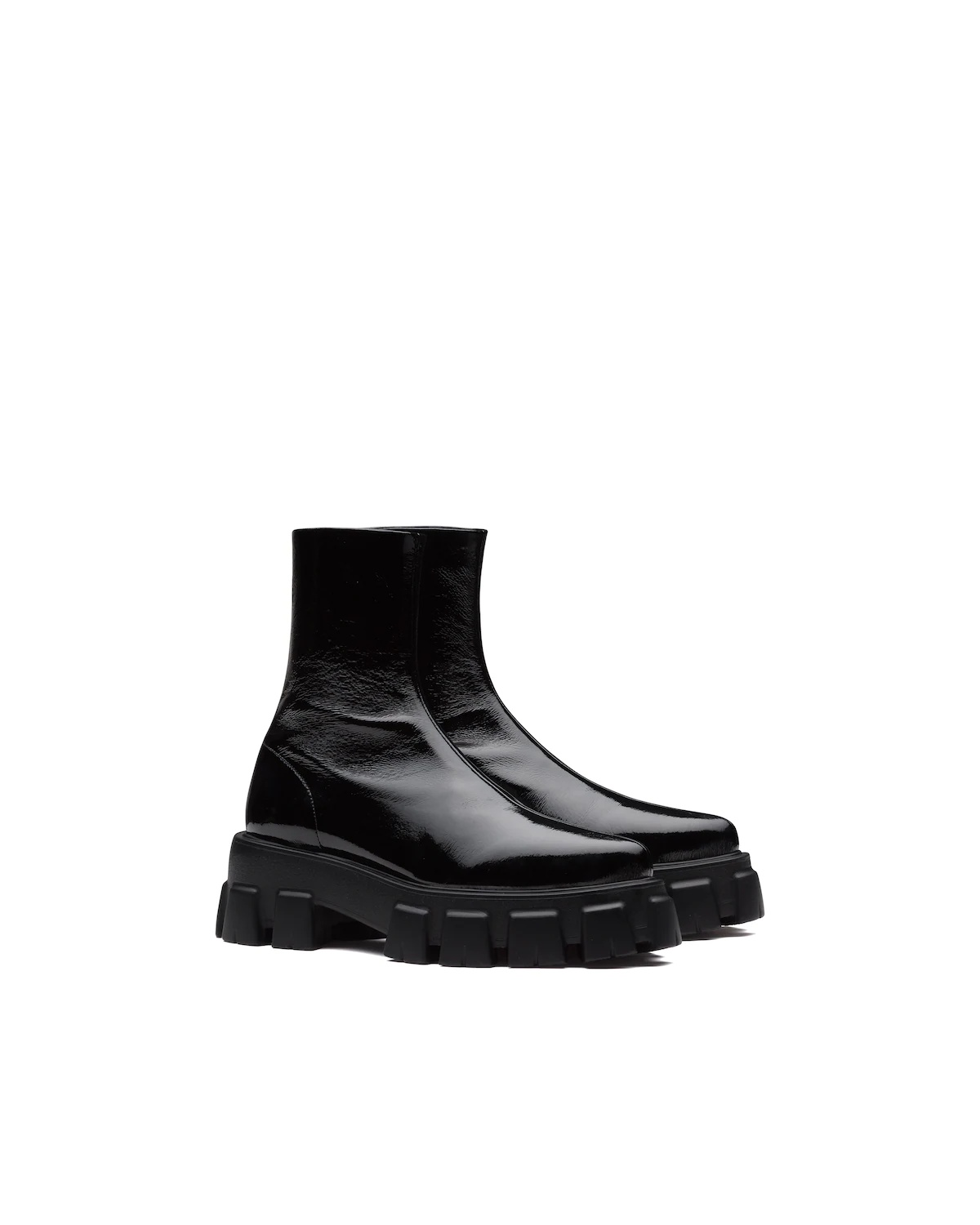 Monolith pointy technical patent leather booties - 2