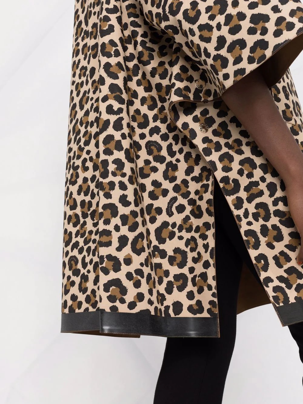 reversible leopard-print cape coat - 3