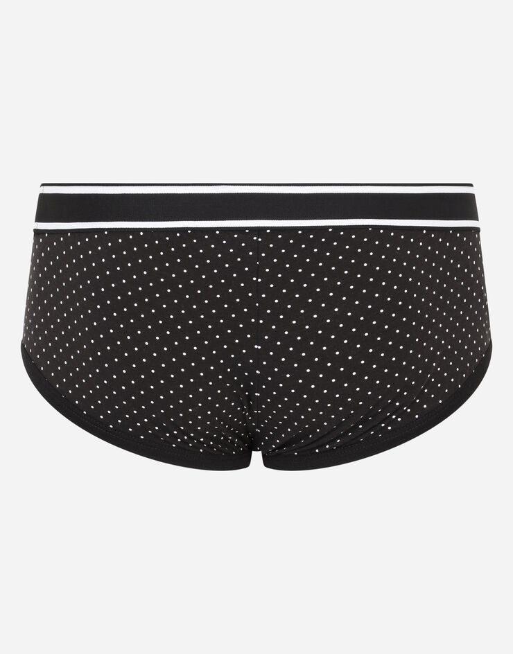 Solid-color and polka-dot-print stretch cotton Brando briefs two-pack - 6