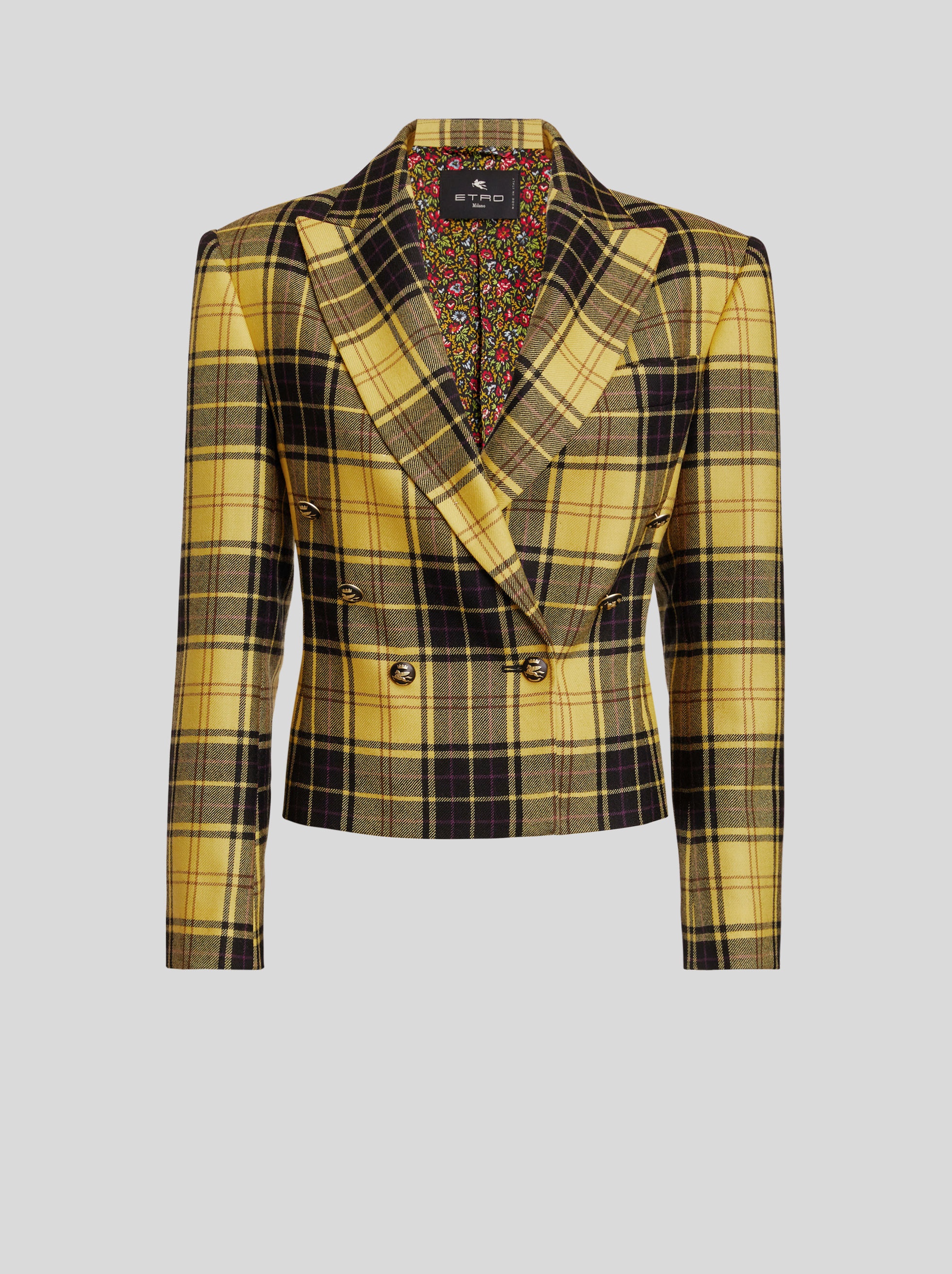 DOUBLE-BREASTED CHECK JACKET - 1