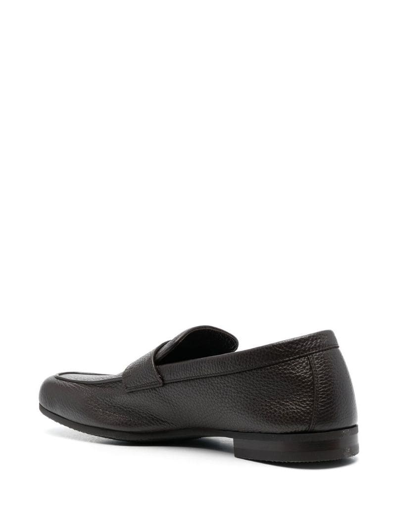 almond toe leather loafers - 3