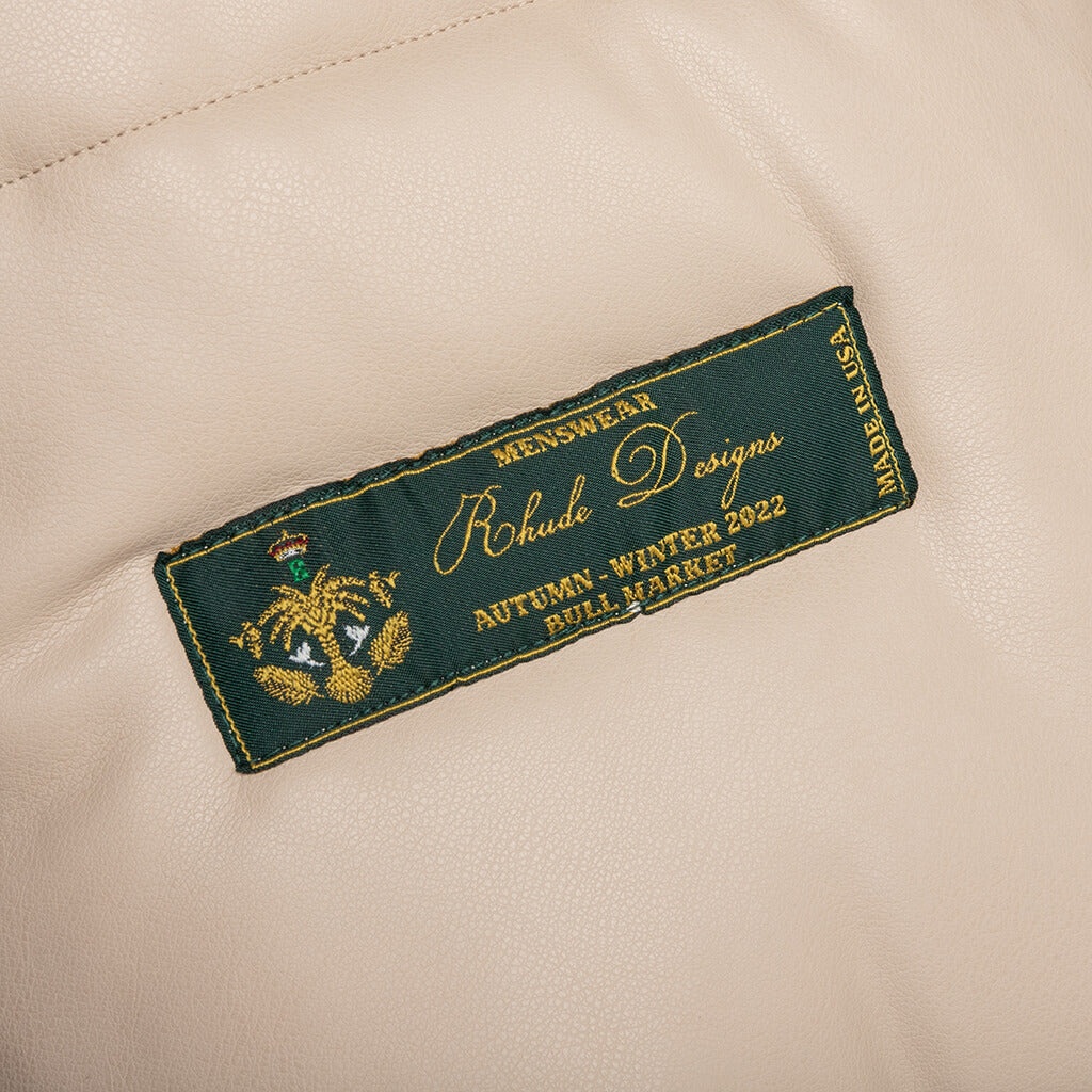 RHUDE EMBROIDERED PUFFER JACKET - TAN - 5