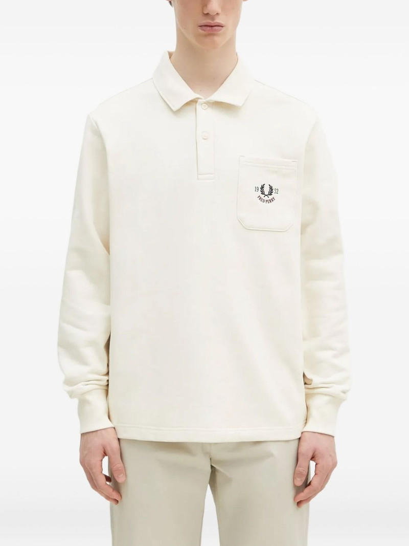 Fred Perry embroidered-pocket long-sleeve polo shirt outlook