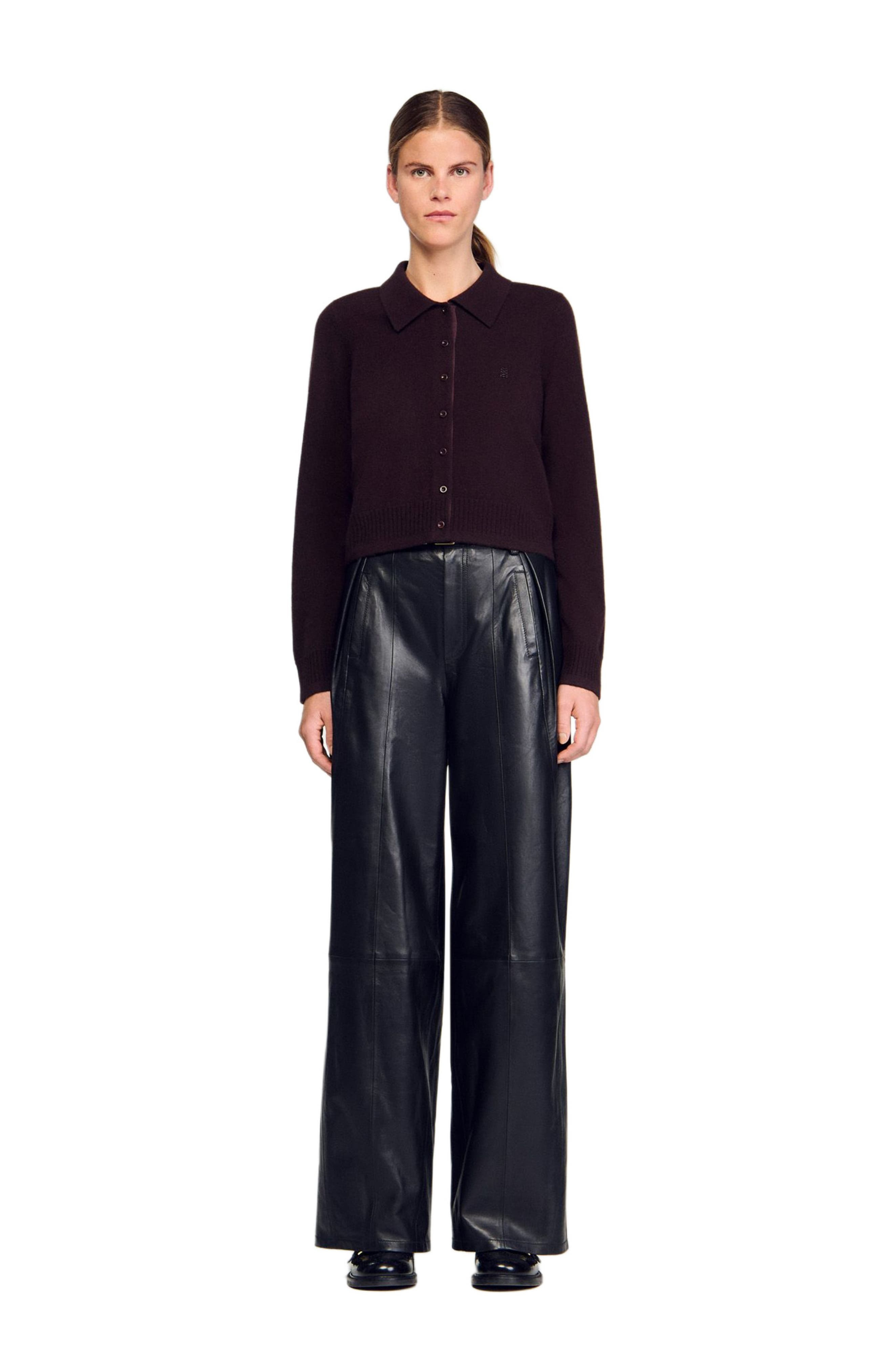 SANDRO Shirt cardigan in Chocolate at Nordstrom - 3