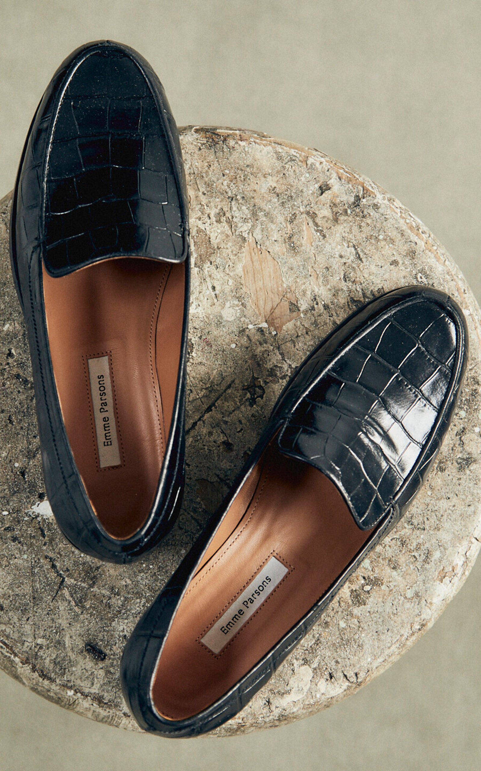 Danielle Croc-Effect Leather Loafers black - 2