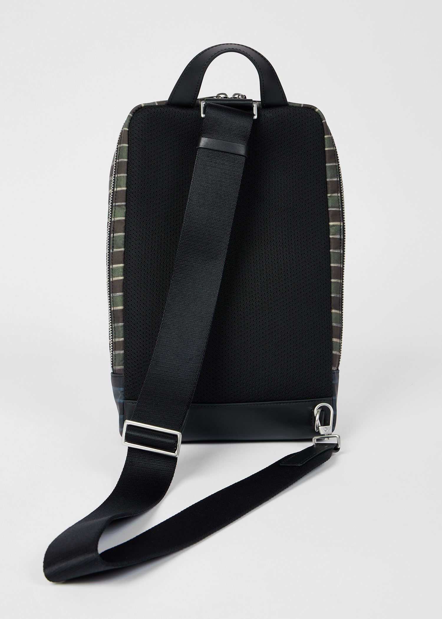 Multicolour Mixed Check and Stripe Sling Bag - 6