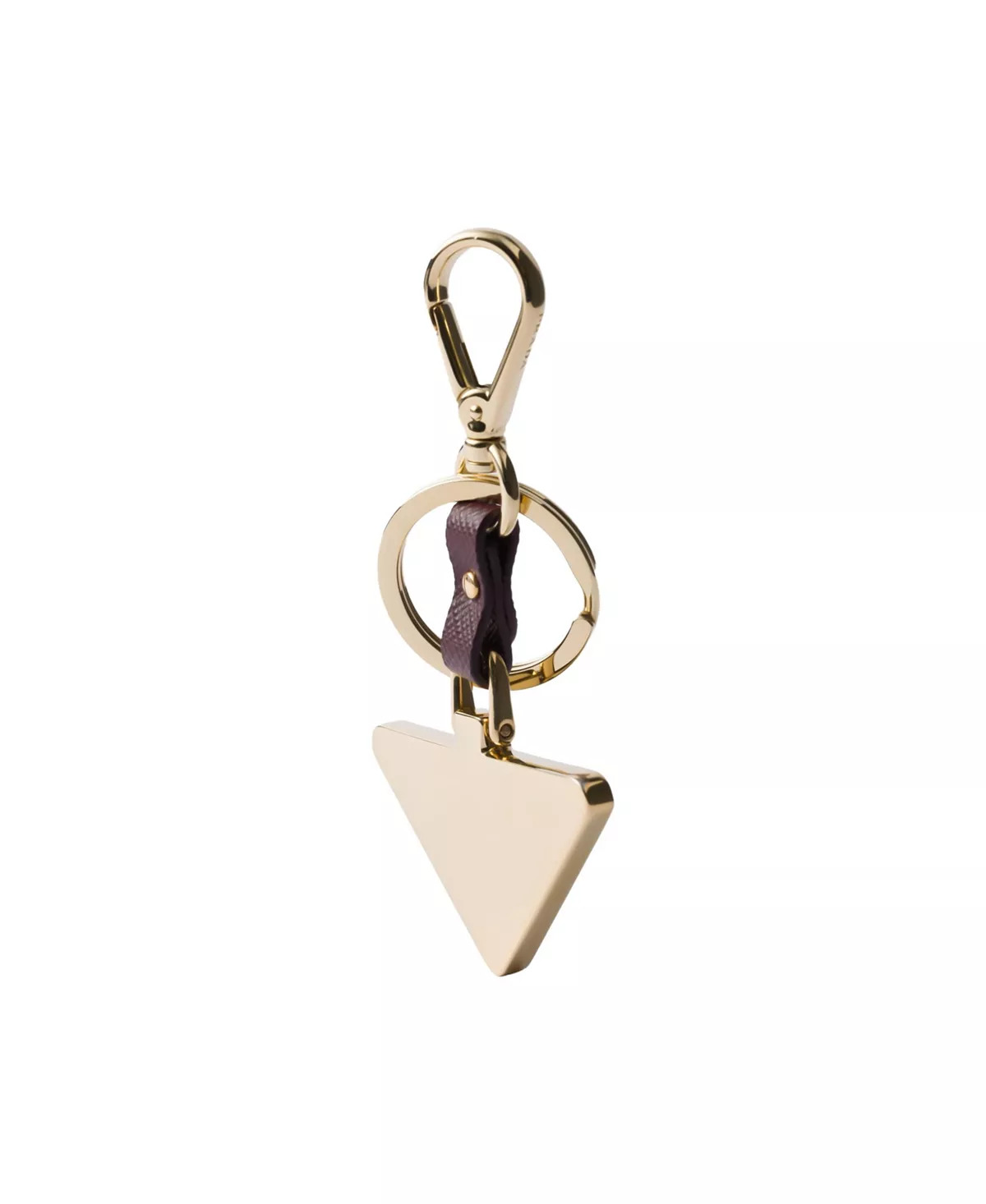 Saffiano Leather and Metal Keychain - 3