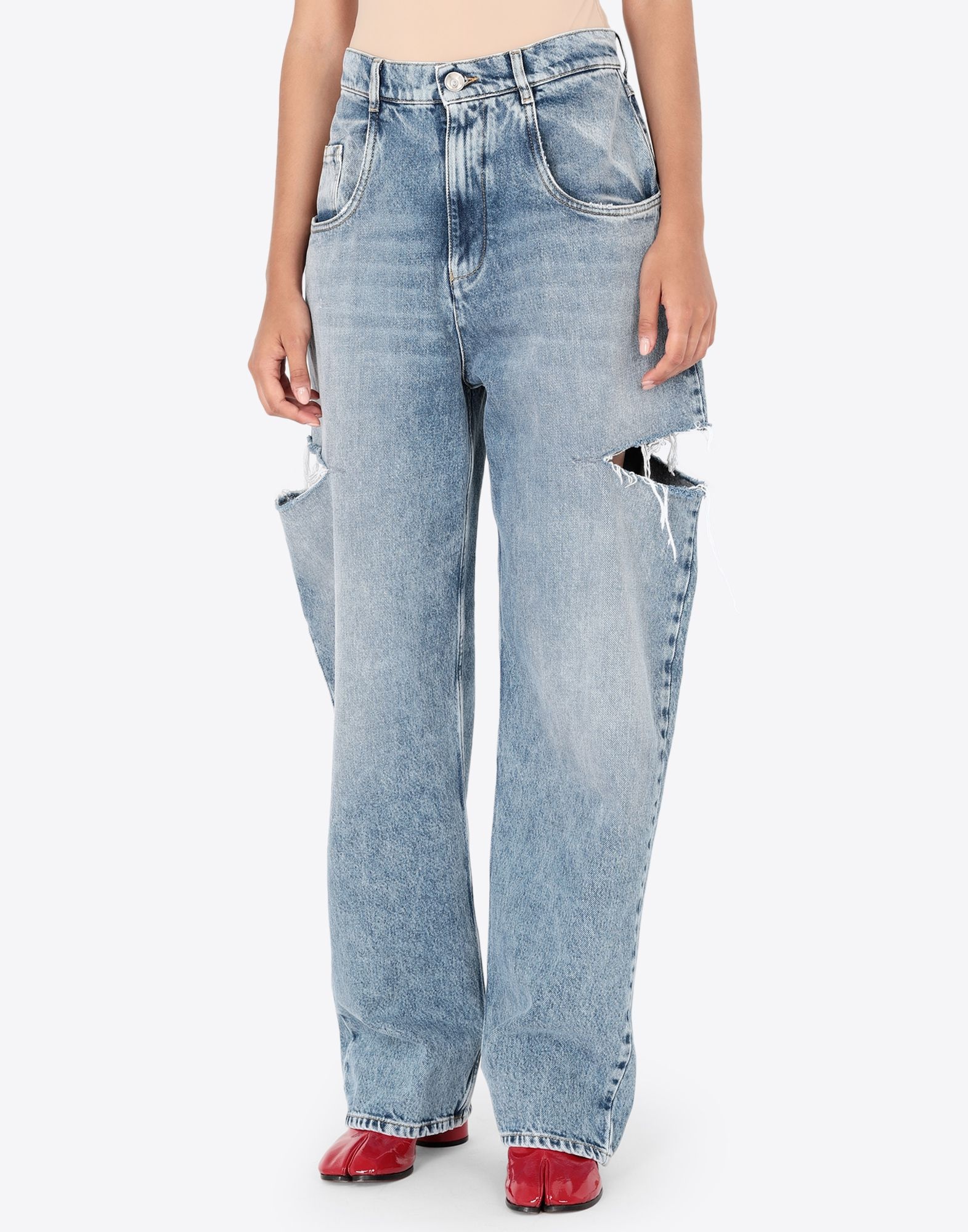 Denim jeans with slash details - 2