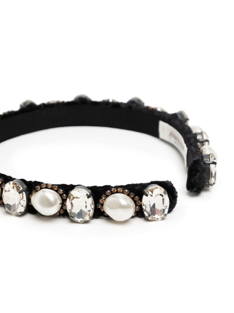 crystal-embellished thin headband - 3