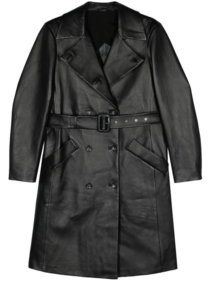 belted leather trench coat 1