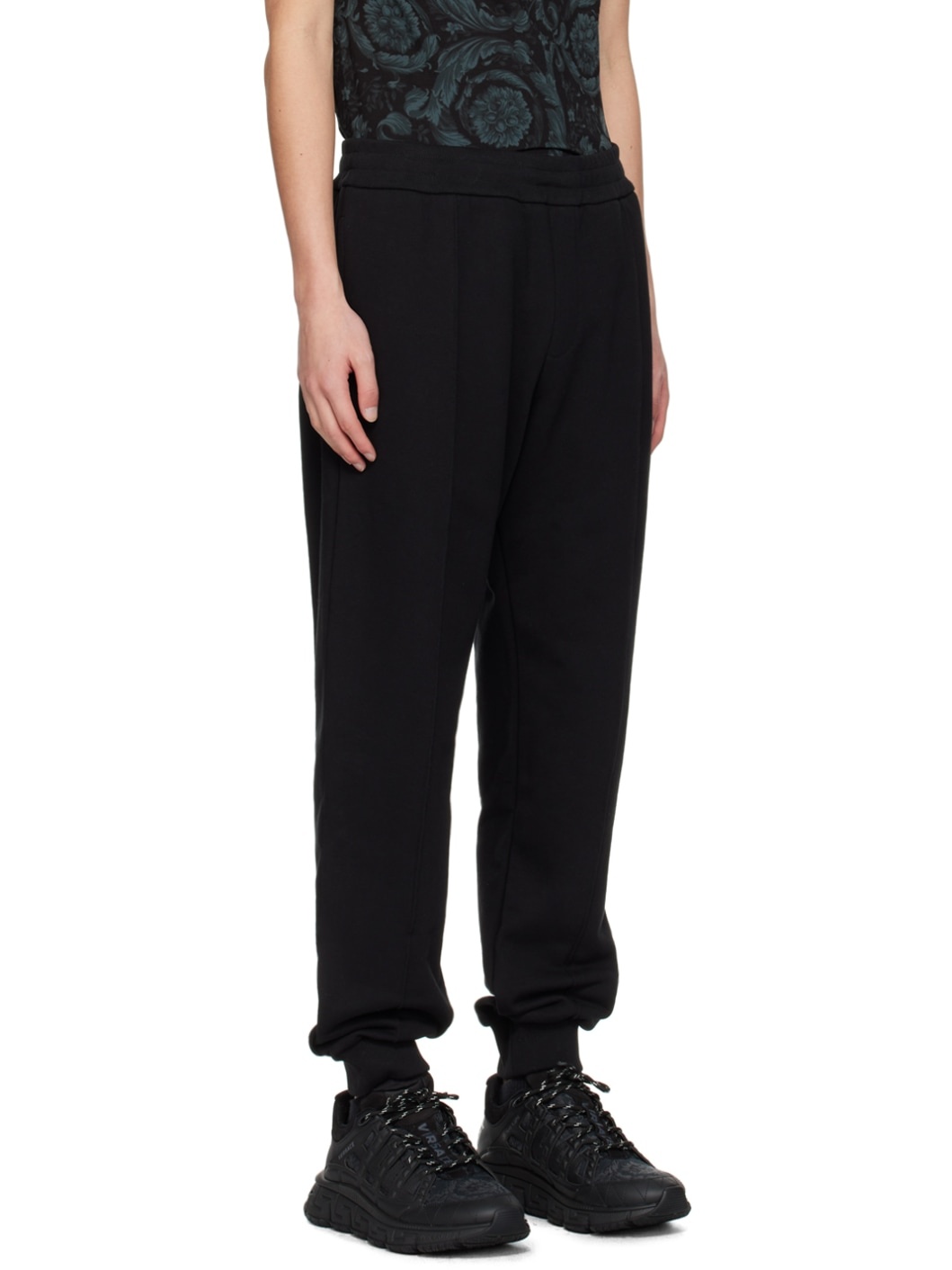 Black Embroidered Sweatpants - 2