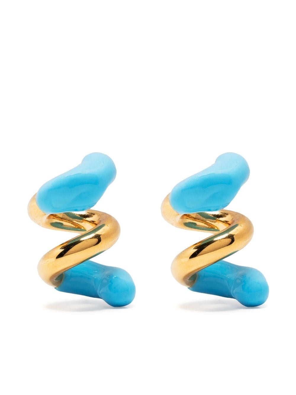 small rubberized curly earrings - 1