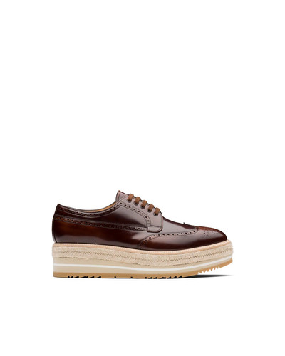 Prada Brushed Leather Derby Shoes outlook