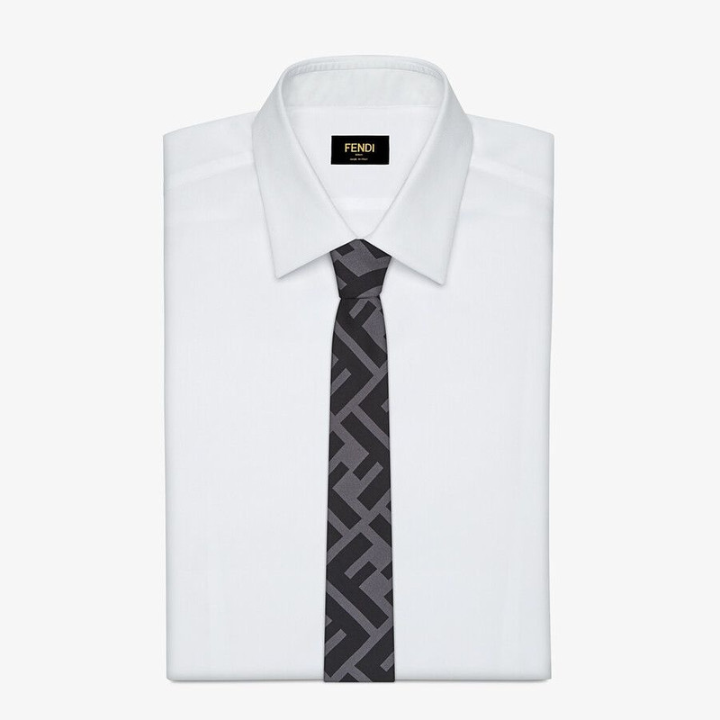 FENDI Black silk tie outlook