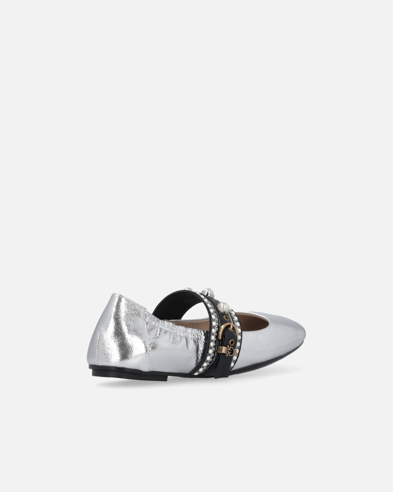 LAMINATED LEATHER BALLERINAS WITH JEWEL BAND 3
