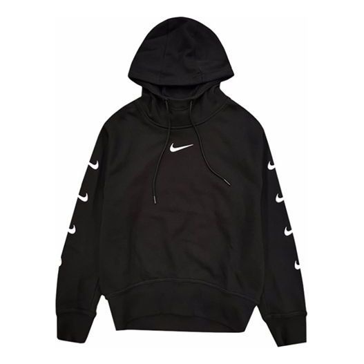 (WMNS) Nike Knit Logo Sports Hoodie 'Black' CD9032-010 - 1