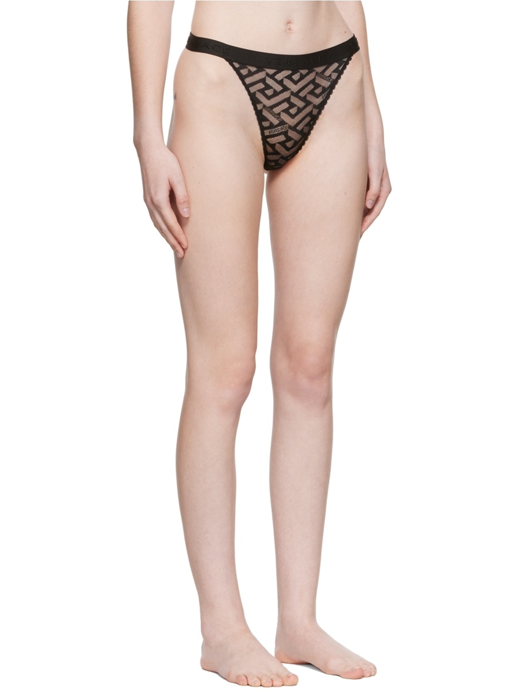 Black La Greca Thong - 2