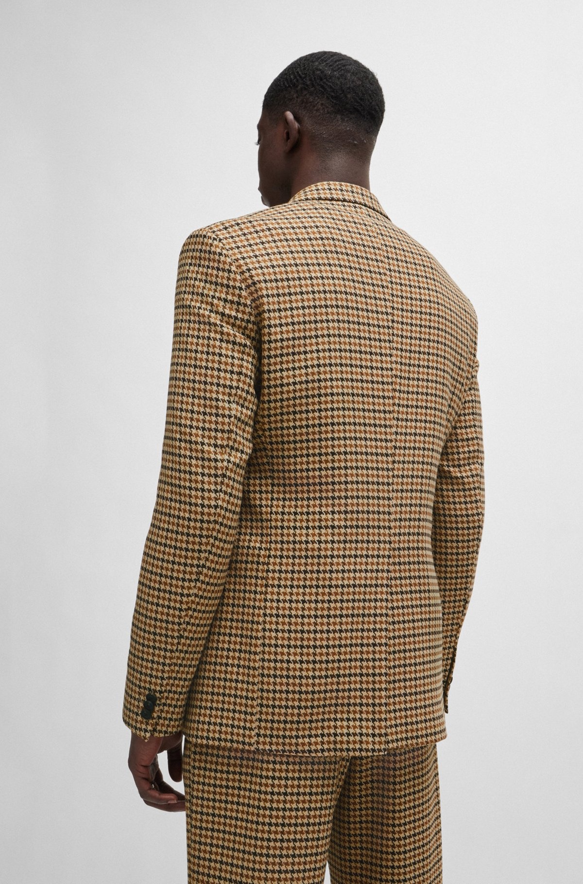 EXTRA-SLIM-FIT JACKET IN HOUNDSTOOTH STRETCH MATERIAL - 4