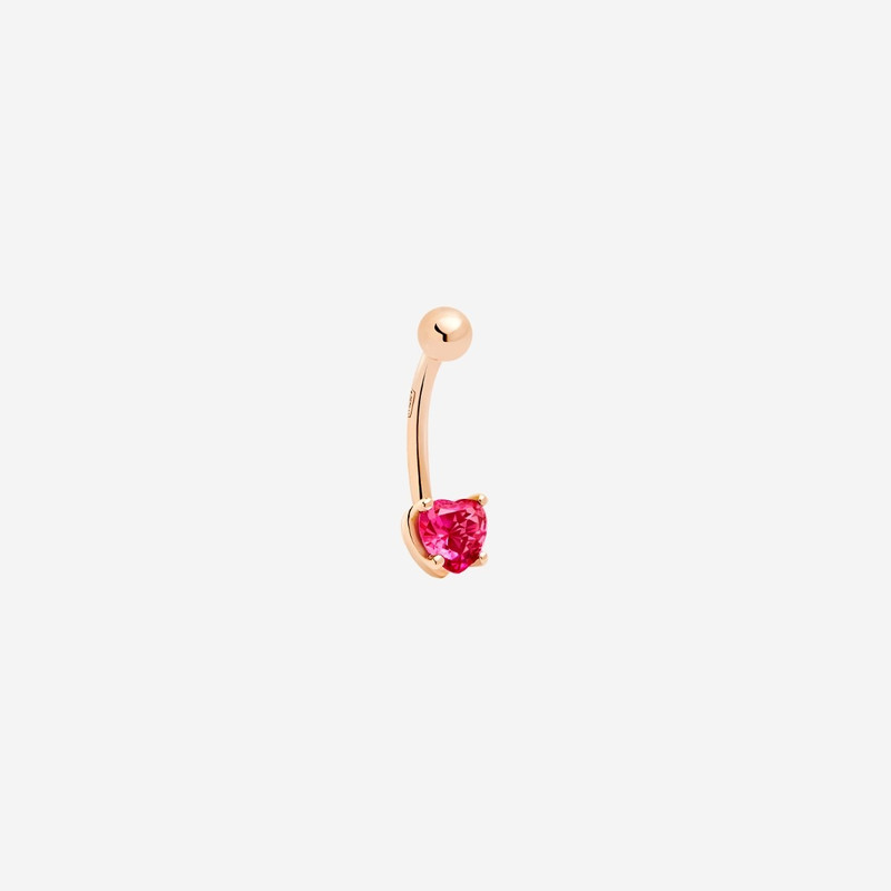DoDo Rose Gold & Synthetic Ruby Heart Piercing outlook