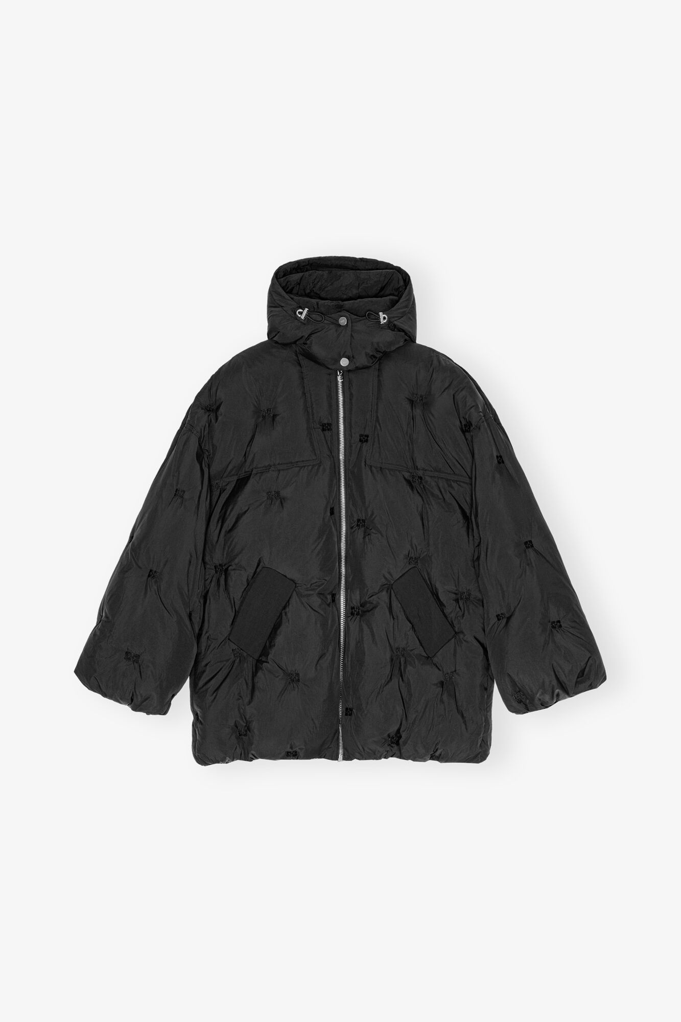 BLACK MIDI TECH PUFFER JACKET - 1