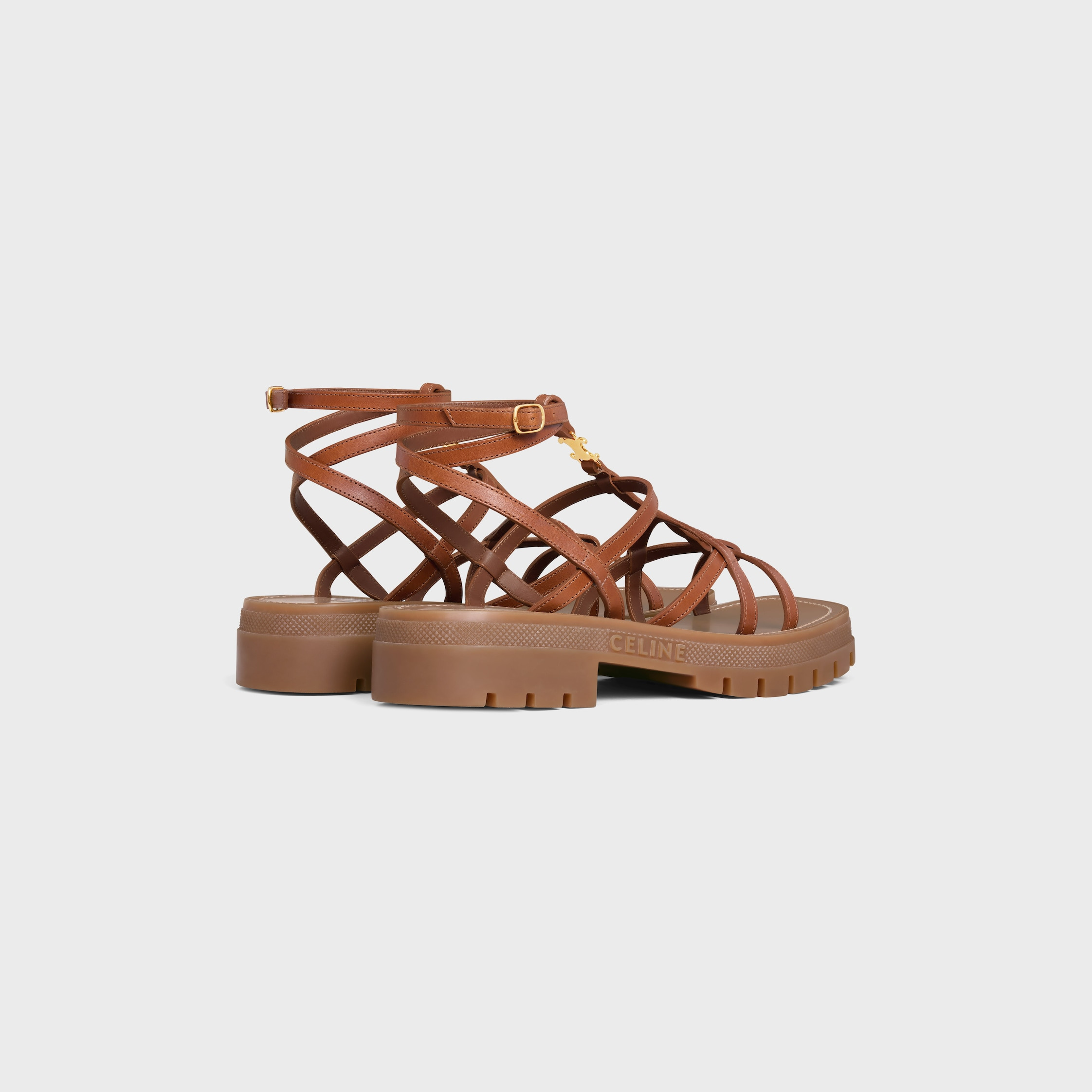 CELINE - CLEA TRIOMPHE STRAPPY SANDAL in CALFSKIN - VEGETAL TANNING - 3