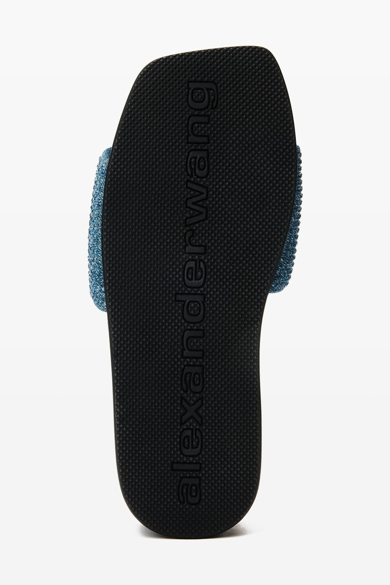 Alexander Wang CRYSTAL DENIM AW POOL SLIDE outlook
