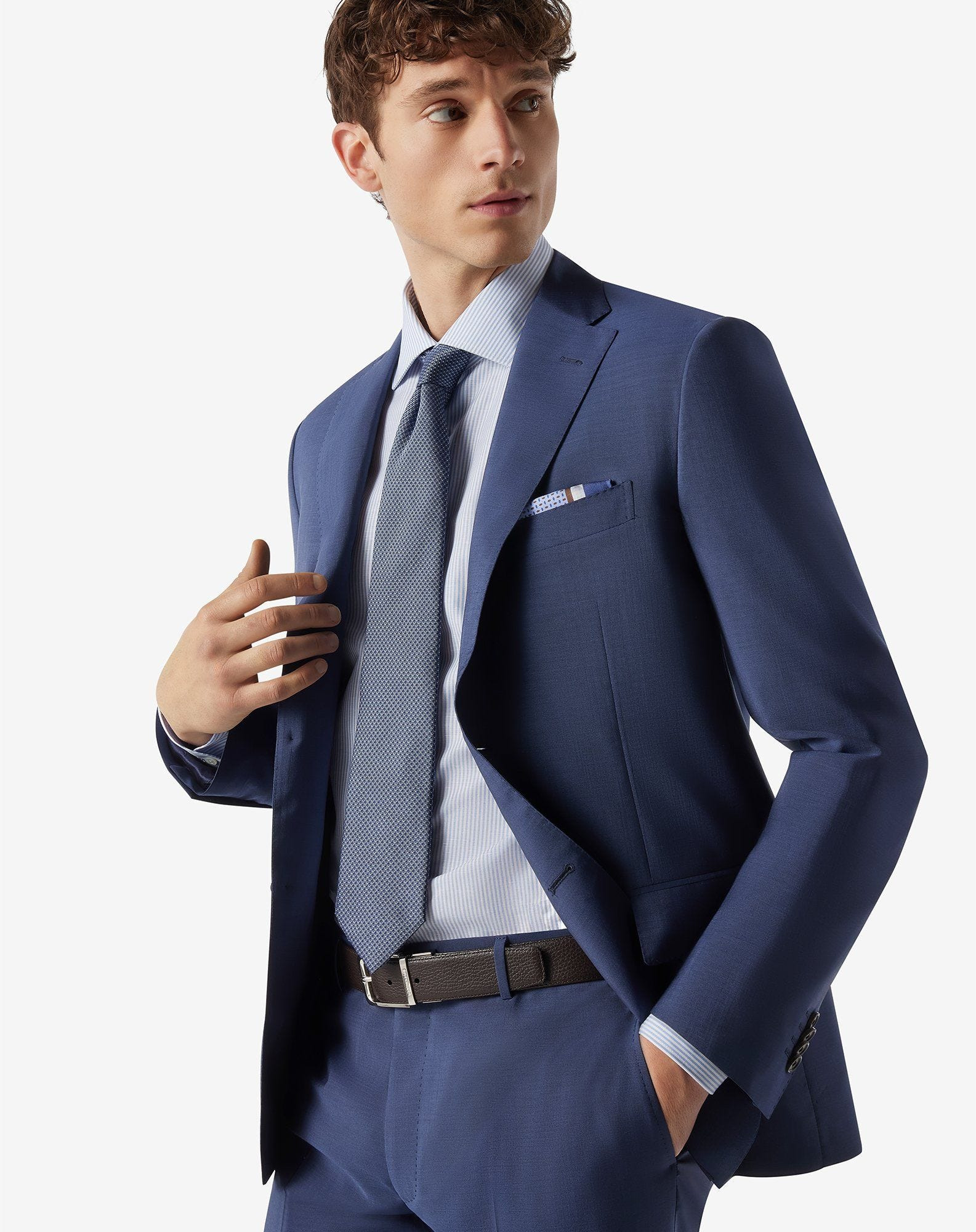 Blue wool and mohair suit - 4