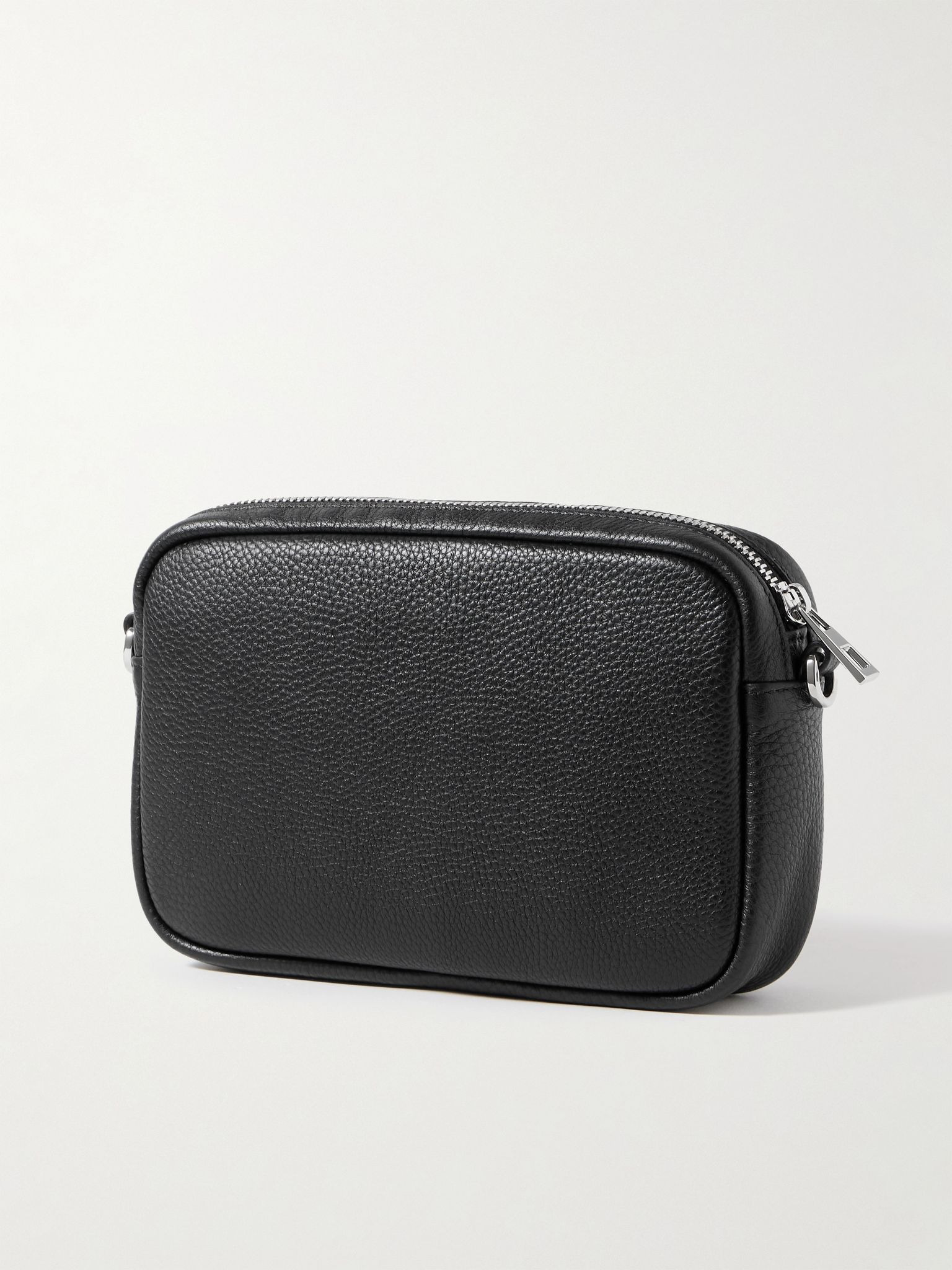 Pebble Full-Grain Leather Messenger Bag Black - 3