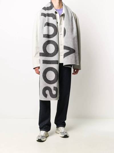 Acne Studios logo jacquard scarf outlook