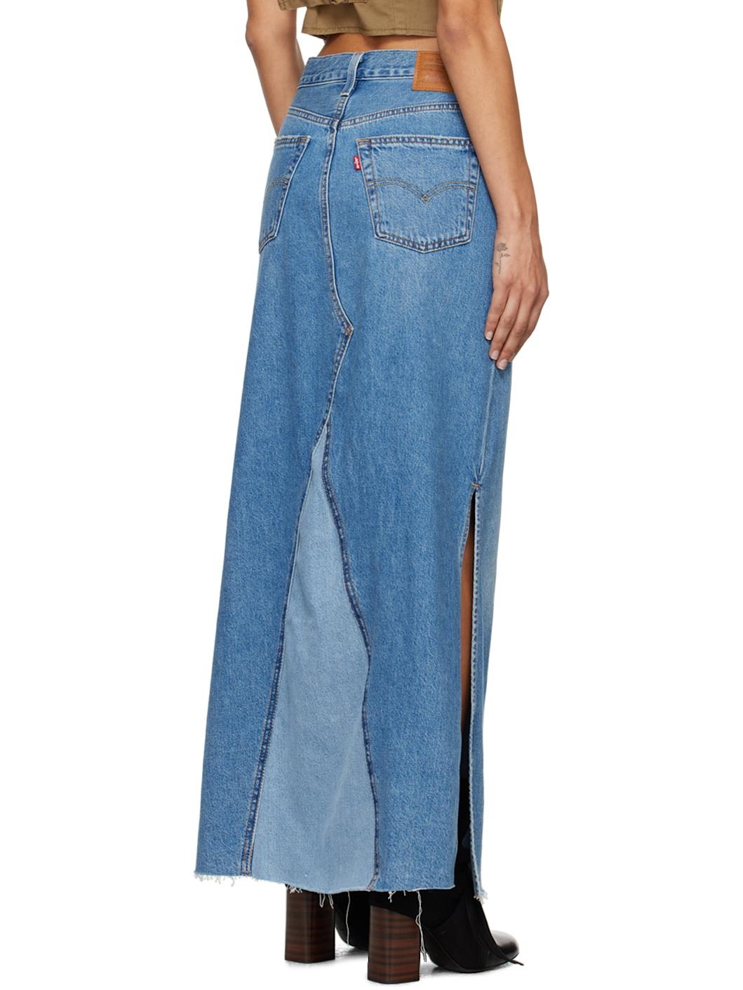 Blue Icon Denim Maxi Skirt - 3