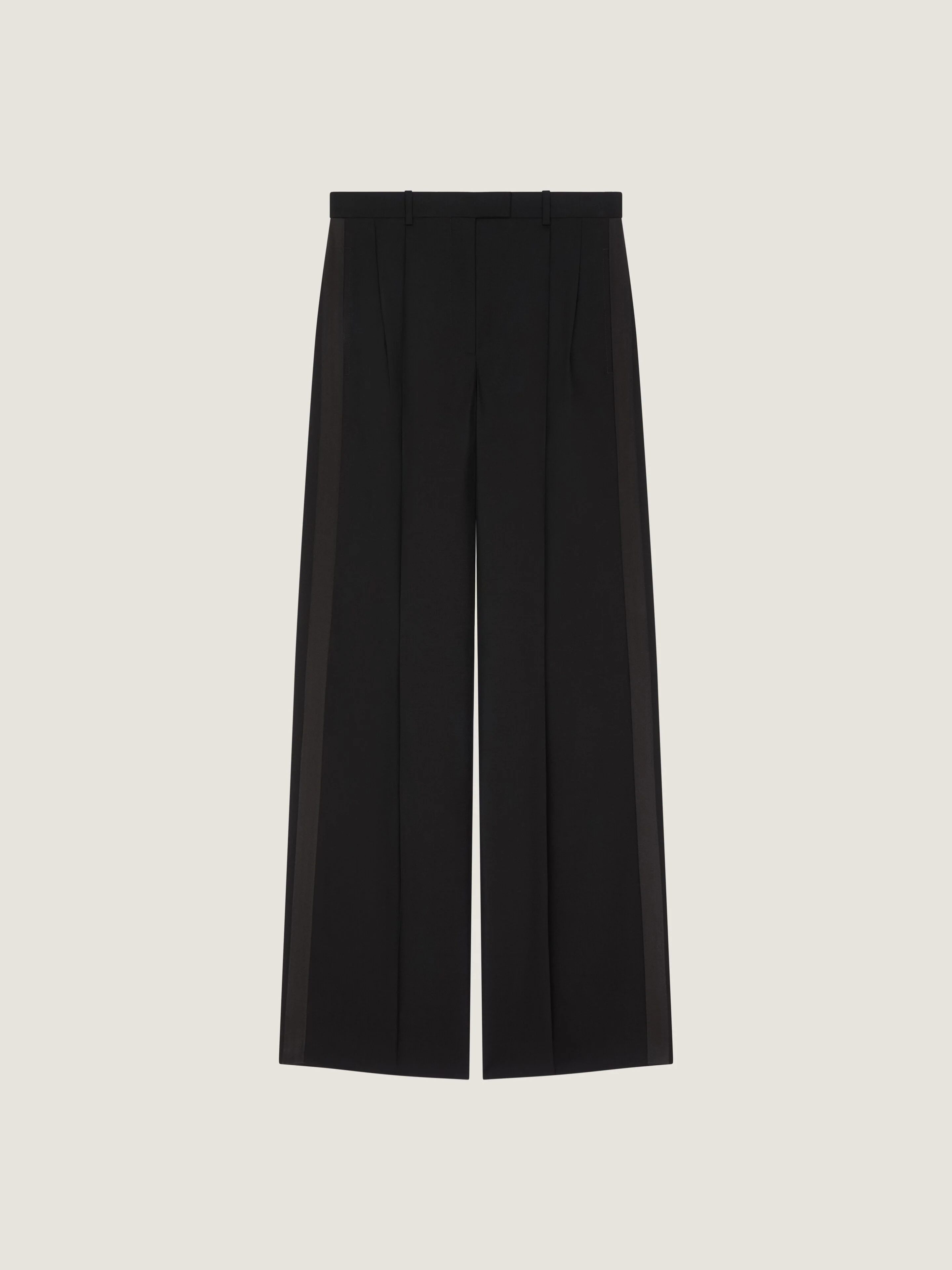 DOUBLE PLEAT TUXEDO PANTS IN WOOL AND MOHAIR - 1