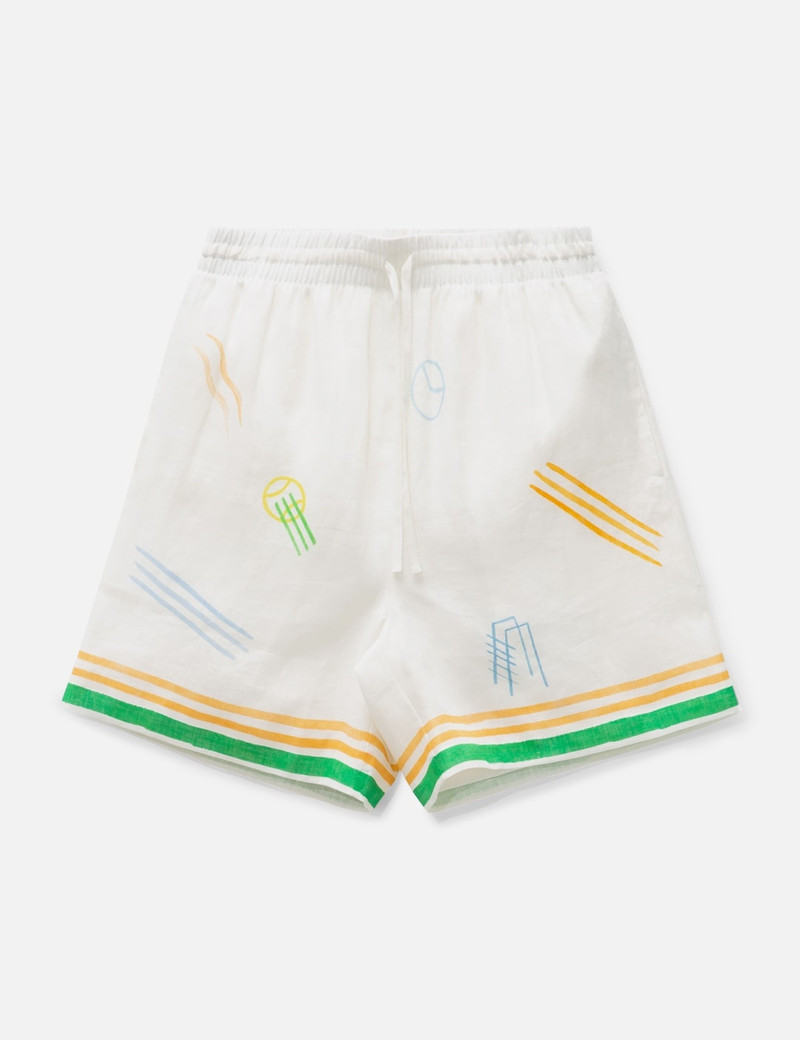 PRINTED LINEN SHORTS - 1