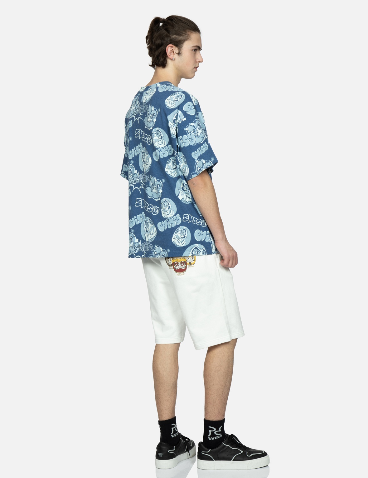 TAIKO DARUMA PRINT SWEAT SHORTS - 3