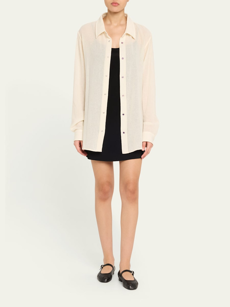 God’s True Cashmere Button-Down Gauze Solid Shirt outlook