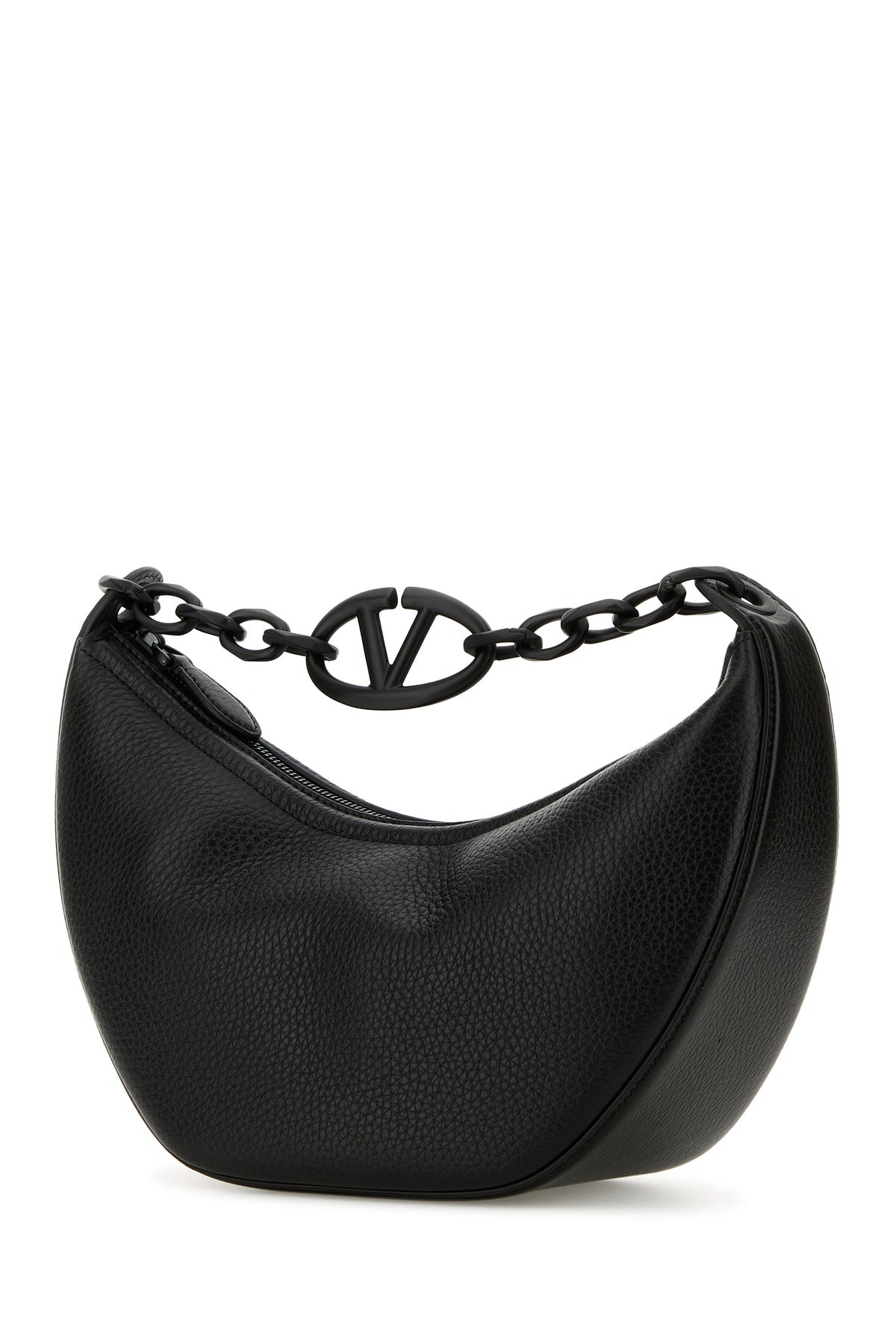 Black leather Hobo VLogo Moon handbag - 2