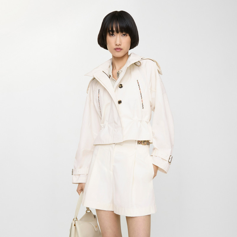 Burberry Check Trim Cotton Poplin Shorts outlook